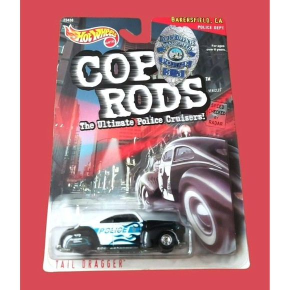 1999 Hot Wheels Cop Rods Tail Dragger Bakersfield CA Police Cruiser 1/64 Diecast - Picture 5 of 11